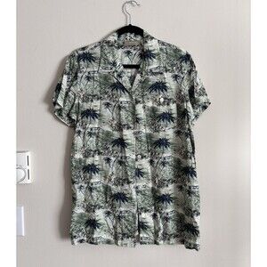VTG 2000s Y2K Liz Claiborne Hawaiian Shirt Womens Medium Tropical Coastal‎ Rayon